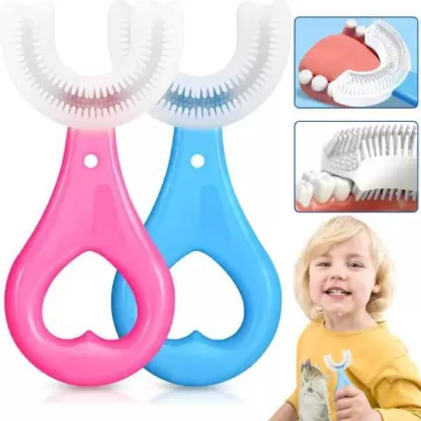Silicone U-Shaped Toothbrush For Kids - Pack of 5 Mix Bazar