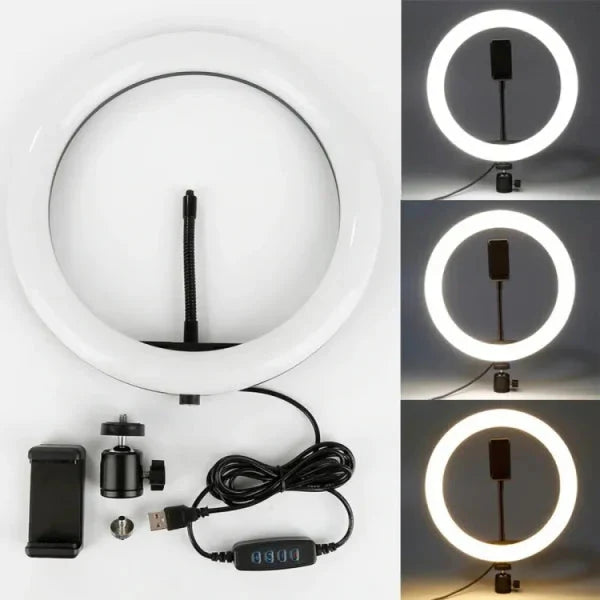 Photography Mobile Selfie Led Dimmable With Phone Holder Mix Bazar