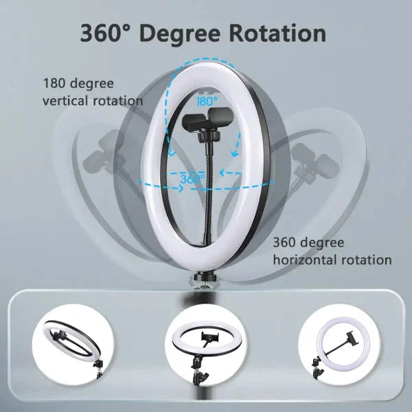 Photography Mobile Selfie Led Dimmable With Phone Holder Mix Bazar