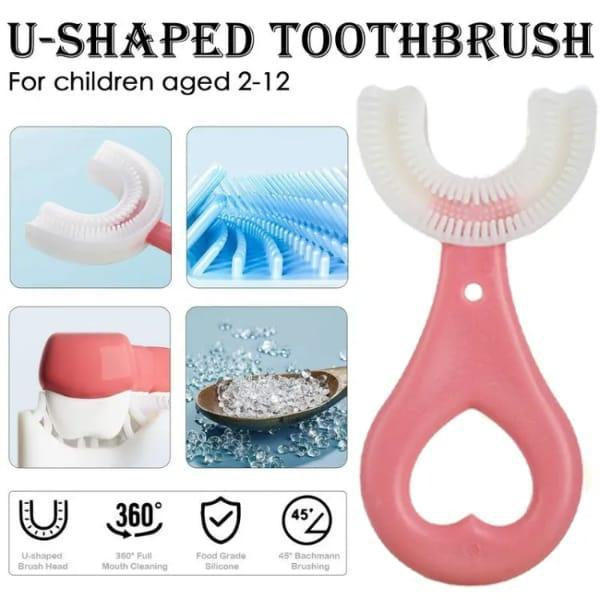 Silicone U-Shaped Toothbrush For Kids - Pack of 5 Mix Bazar
