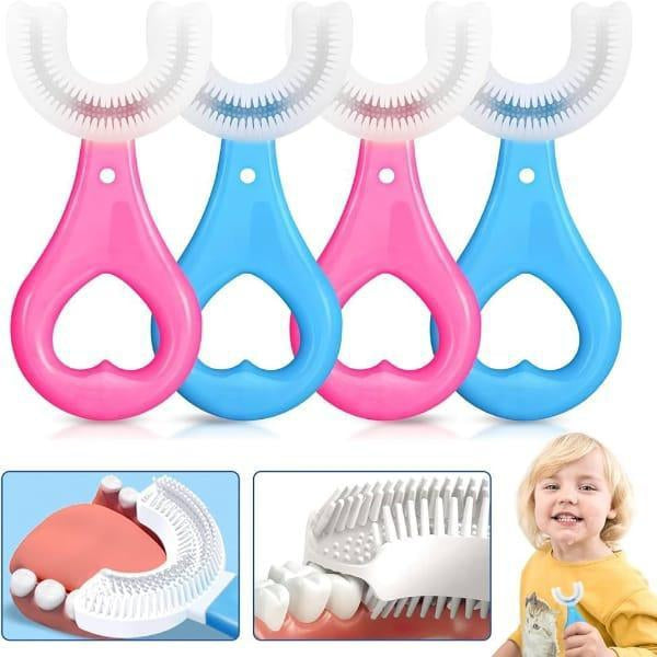 Silicone U-Shaped Toothbrush For Kids - Pack of 5