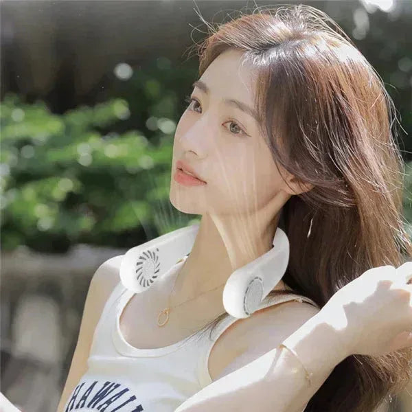 Rechargeable Hanging Neck Fan - Portable Hands-Free Personal Cooling Fan - Mix Bazar - Mix Bazar