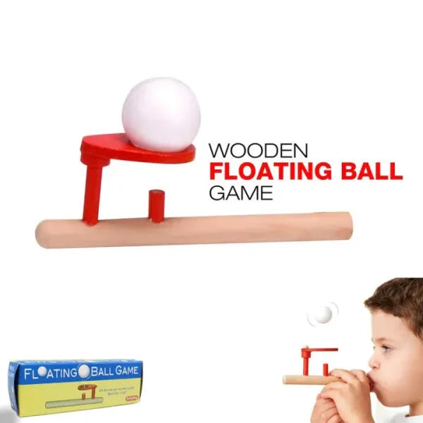 Wooden Floating Blowing Pipe Game Ball Mix Bazar