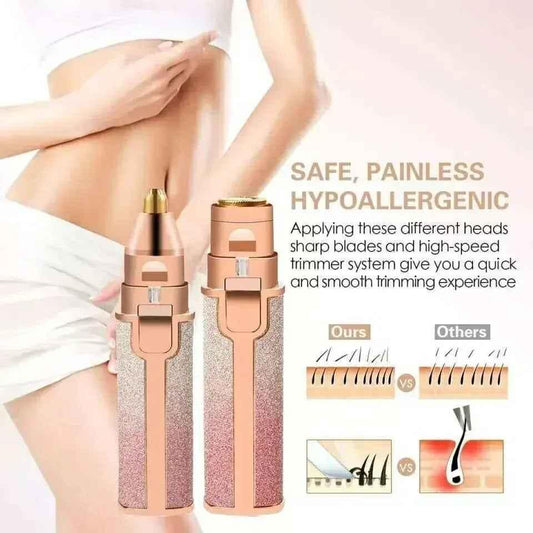 2-in-1 Eyebrow & Facial Hair Trimmer - Pain-Free Precision Grooming - Mix Bazar