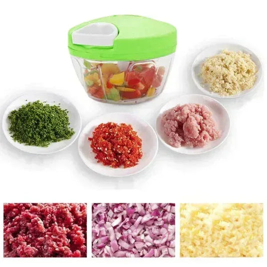 Manual Hand Pull Chopper & Blender - Food Processor for Vegetables, Fruits & Herbs - Mix Bazar - Mix Bazar