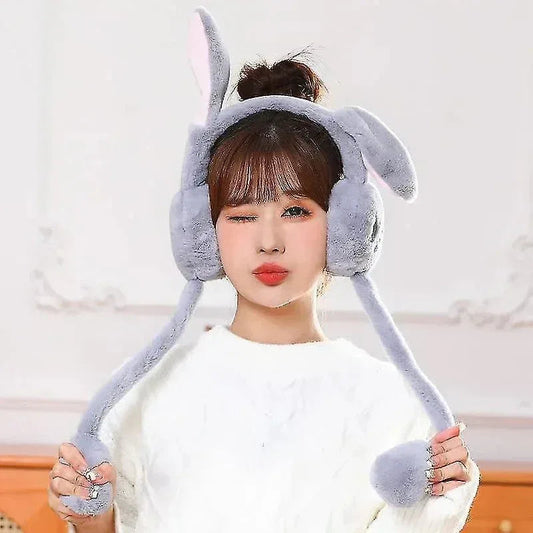 Soft Fluffy Rabbit Ears Headband - Moving Ears with Airbag Control Random colors - Mix Bazar - Mix Bazar