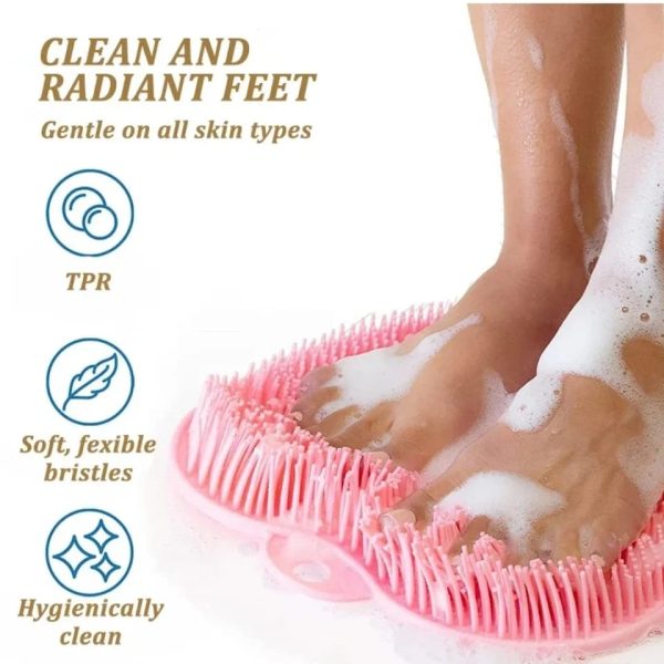 Shower Foot & Back Scrubber Mat, Wall Stick Suction Silicone Bathroom Scrubber (random color) Mix Bazar