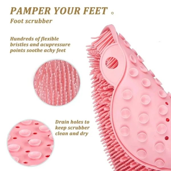 Shower Foot & Back Scrubber Mat, Wall Stick Suction Silicone Bathroom Scrubber (random color) Mix Bazar
