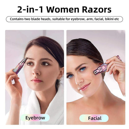 2 in 1 Eyebrow Trimmer  & Facial Hair Remover Mix Bazar