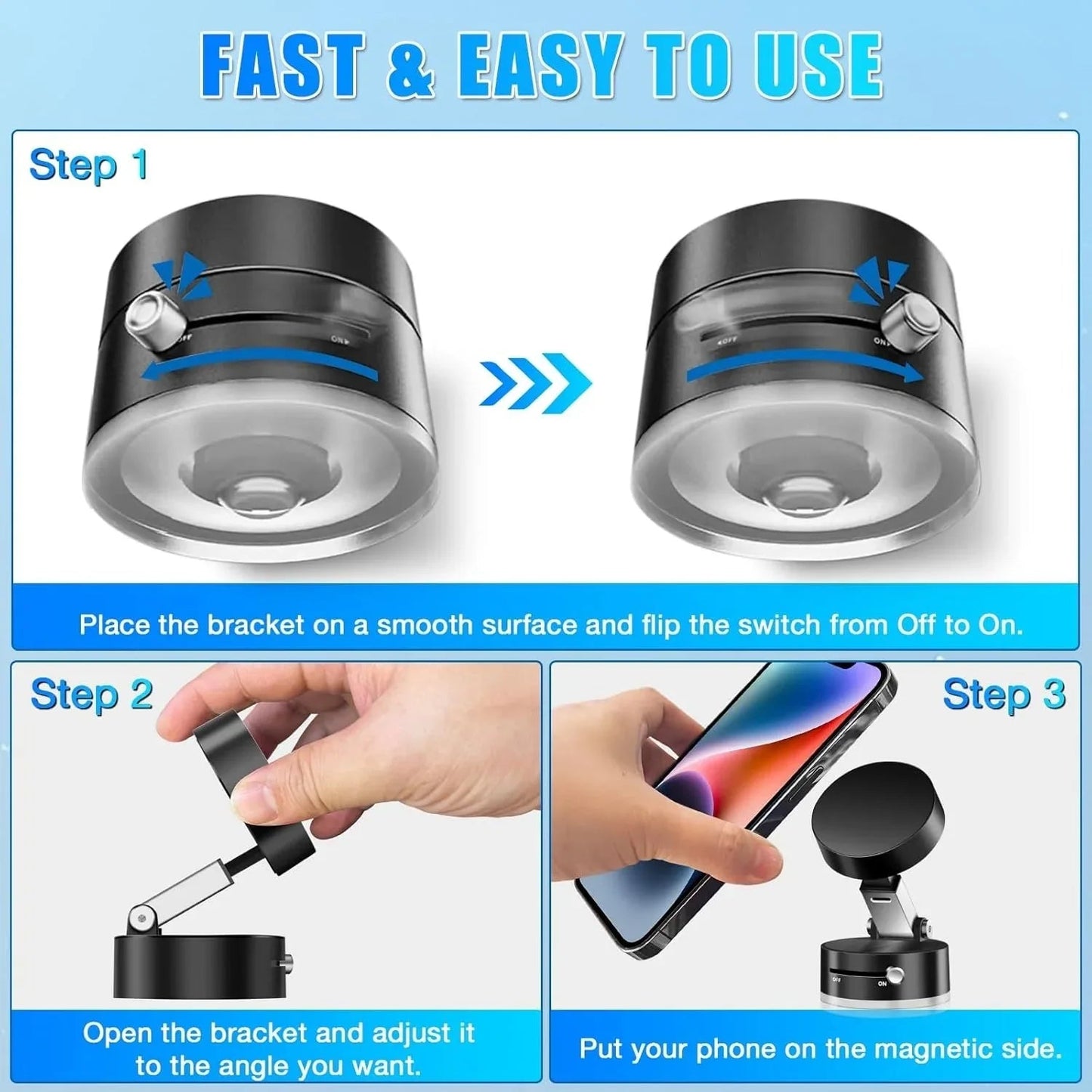 Mobile Stand – 360° Magnetic Suction Cup Holder | COD Pakistan