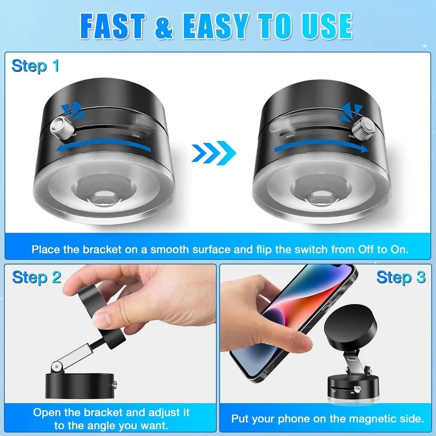 Mobile Stand – 360° Magnetic Suction Cup Holder | COD Pakistan