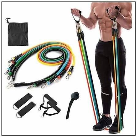 11Pcs Power Resistance Bands Set – Complete Home Gym Kit (Imported)