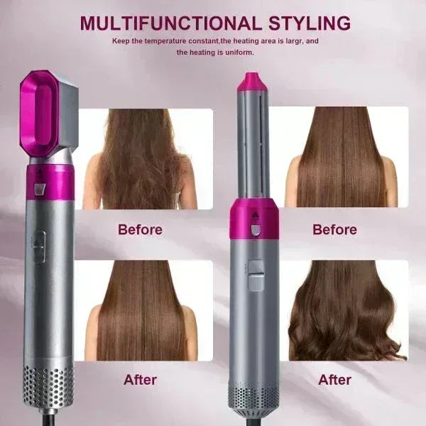 2-in-1 Hair Dryer & Curler - Professional Styling Tool for Smooth & Curly Hair - Mix Bazar - Mix Bazar