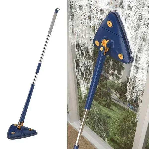 360° Triangle Mop - Extended Squeeze Wringing Mop for Floor, Window & Bathroom Cleaning - Mix Bazar - Mix Bazar