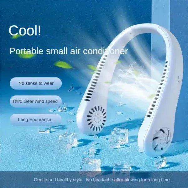 Rechargeable Hanging Neck Fan - Portable Hands-Free Personal Cooling Fan - Mix Bazar - Mix Bazar