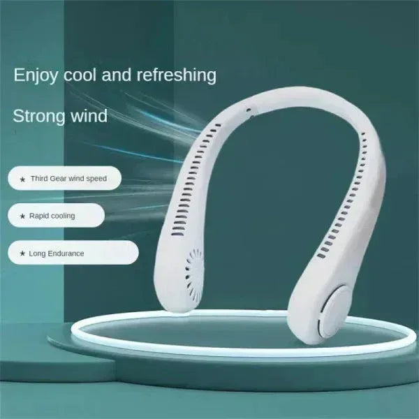 Rechargeable Hanging Neck Fan - Portable Hands-Free Personal Cooling Fan - Mix Bazar - Mix Bazar