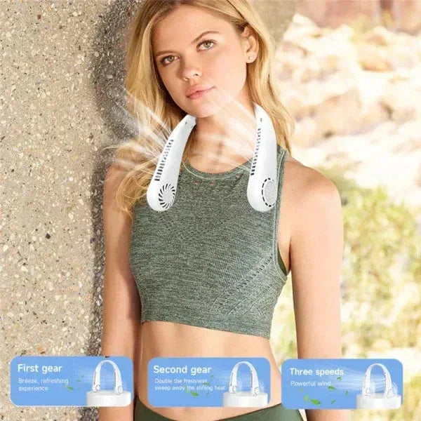 Rechargeable Hanging Neck Fan - Portable Hands-Free Personal Cooling Fan - Mix Bazar - Mix Bazar
