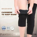 Black high elastic knitting cashmere knee warmer for women