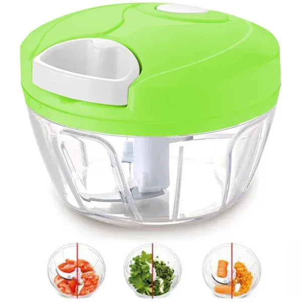 Manual Hand Pull Chopper & Blender - Food Processor for Vegetables, Fruits & Herbs - Mix Bazar - Mix Bazar