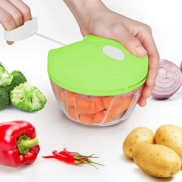 Manual Hand Pull Chopper & Blender - Food Processor for Vegetables, Fruits & Herbs - Mix Bazar - Mix Bazar