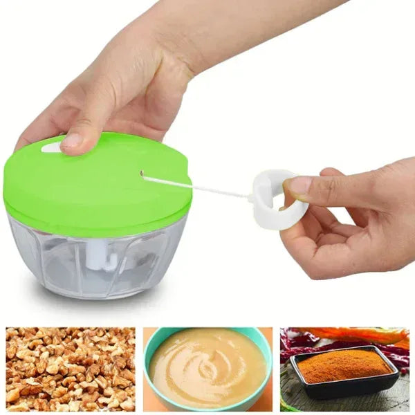 Manual Hand Pull Chopper & Blender - Food Processor for Vegetables, Fruits & Herbs - Mix Bazar - Mix Bazar