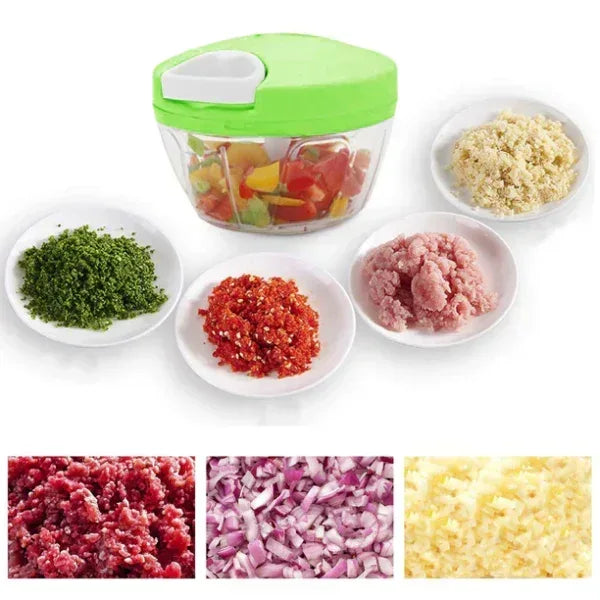 Manual Hand Pull Chopper & Blender - Food Processor for Vegetables, Fruits & Herbs - Mix Bazar - Mix Bazar