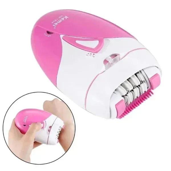 Kemei pink and white electric facial hair remover for women