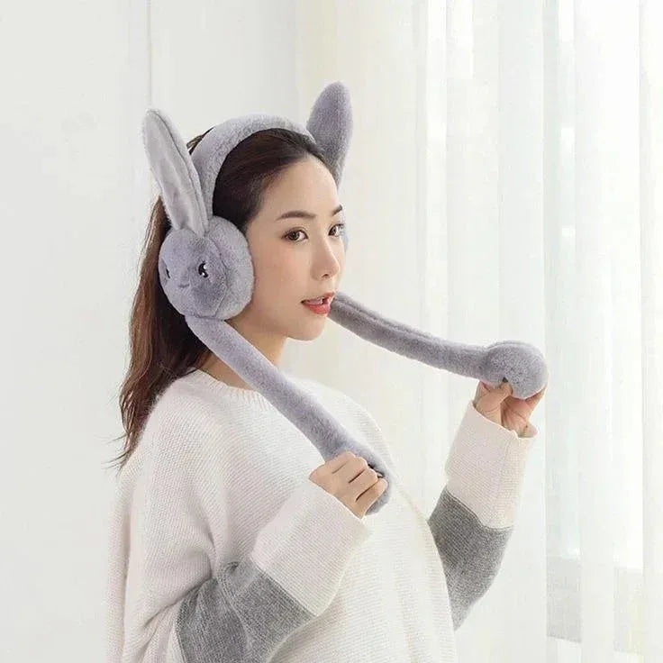 Soft Fluffy Rabbit Ears Headband - Moving Ears with Airbag Control Random colors - Mix Bazar - Mix Bazar
